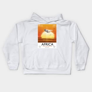 Africa Sunset travel poster Kids Hoodie